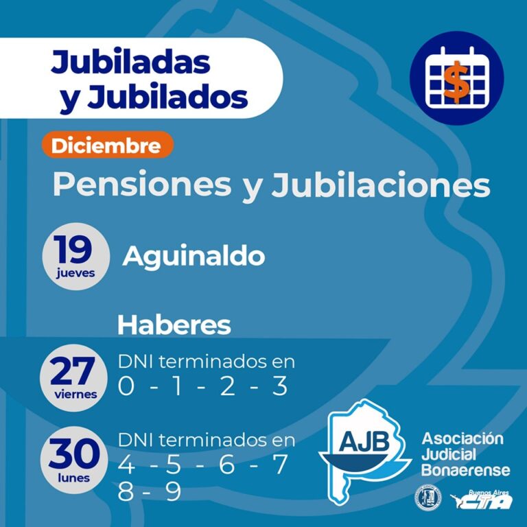 Calendario de aguinaldo y haberes de diciembre – Asociación Judicial ...
